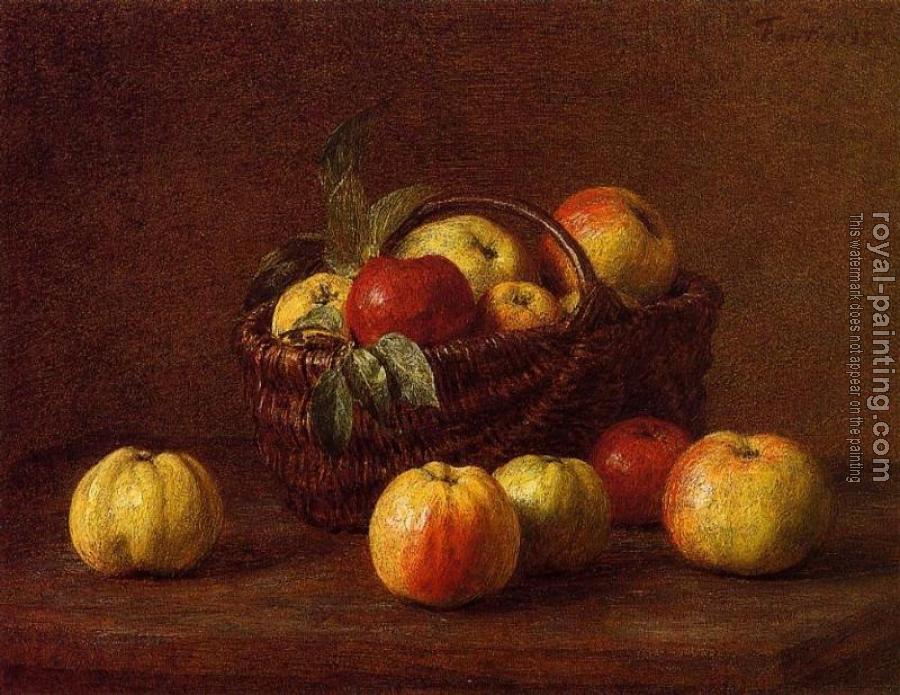 Henri Fantin-Latour : Apples in a Basket on a Table